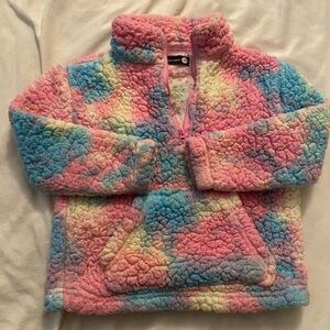 Girls Fleece Pullover cotton candy colours sherpa
